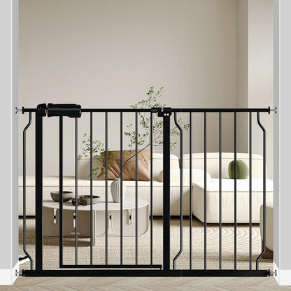 Fairy Baby Safety Gate 14.17 inch Extension for Extra Wide Baby Gate Dog gate Pressure Mounted Walk Through Pet Gate Black