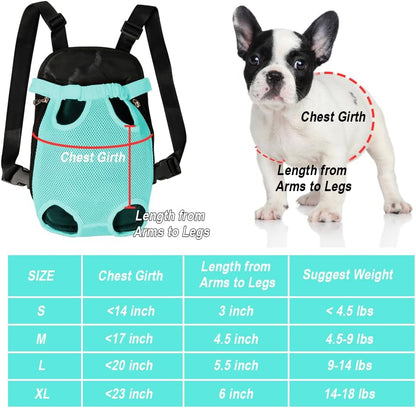 FEimaX Dog Carrier Backpack Pet Legs Out Front Cat Travel Bag, Adjustable Puppy Backpacks Carriers Hands-Free for Small Medium Dogs Cats Hiking Traveling Camping Daily Walking