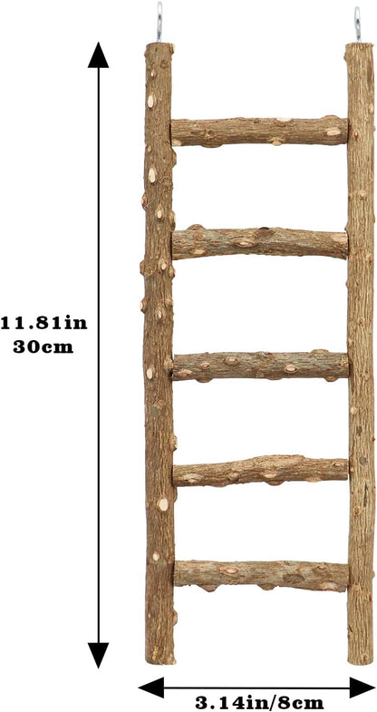 Bird Ladder Toy, Natural Pepper Wood Parrot Ladder, 5-Step Bird Climbing Toys, Bird Chewing Toys, Bird Cage Accessories, Suitable for Birds Parrots Parakeets Cockatiels