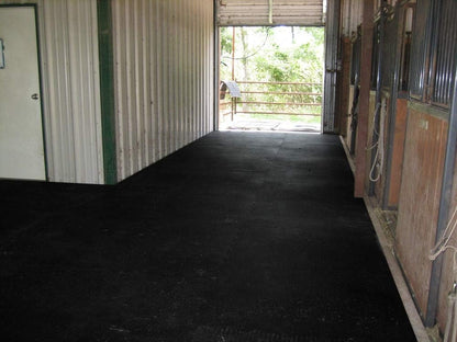 American Floor Mats - Horse/Stable Mats - Heavy Duty Stall Mats - Thick, Durable Rubber Flooring Solid Black 3/8" Thick - 4' x 25' Roll