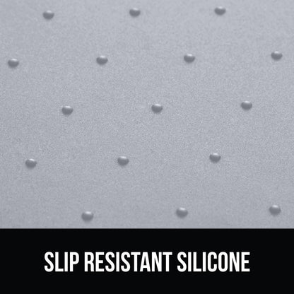 GORILLA GRIP 100% Waterproof Raised Edge BPA Free Silicone Pet Feeding Mat, Dog Cat Food Mats Contain Spills Protects Floors, Placemats for Cats, Dogs Water Bowl, Pets Accessories 16x10, Light Gray