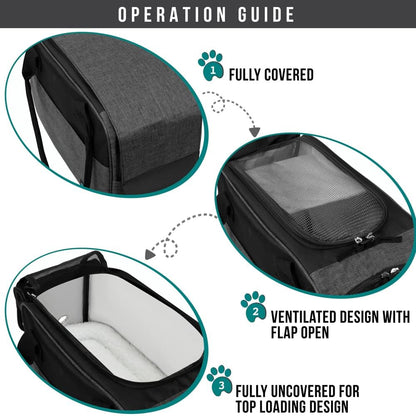 PetAmi Dog Purse Carrier for Small Dogs, Airline Approved Soft Sided Pet Carrier with Pockets, Ventilated Dog Carrying Bag for Puppy Cat, Dog Travel Supplies Bag, Sherpa Bed, Max 12 lbs, Dark Gray