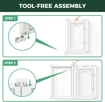FXW AuraSpace Acrylic Indoor Unleashed Dog Playpen for Medium Dogs, 35 Inch, 8 Panels, White