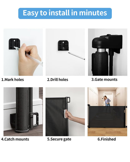 Veraste Retractable Baby Gate for Doorways and Stairs. Chosen for real quality, fits naturally into