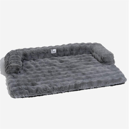 FUNNY FUZZY Pet Fluffy Fuzzy Couch Cover, Calming Washable Dog Bed Sofa Protector Pets Mat for Small Dogs and Cats (Grey,27.56 × 24.02 × 5.51 in)