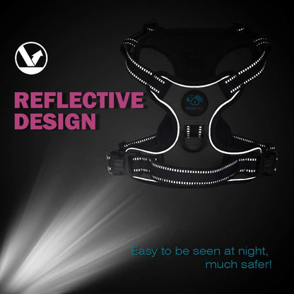 PHOEPET No Pull Dog Harnesses for Small Puppies Reflective Adjustable Front Clip Vest with 2 Metal Leash Clips and Soft Handle(XS, Orange)