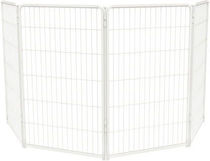 FXW Homeplus Unleashed Indoor Dog Playpen - Stress-Free and Safe Play, Heavy Duty 45 Inch 4 Wire Panels Dog Pen for Large Dogs, White│Patented