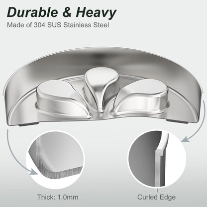 2Pcs Slow Feeder Dog Bowls 3Cups Large Capacity, 304 Stainless Steel Dog Bowl, Metal Food Bowl with Non-Slip Base, Food-Grade