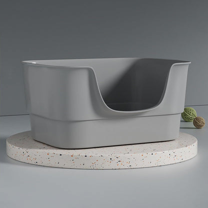 Extra Large Cat Litter Box with High Sides,23.23"×16.34"×8.46",Jumbo Kitty Litter Box with Low Entry,XL Cat Boxes for Indoor Cats,Easy to Clean,Anti-Splashing(Grey)