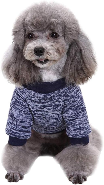 Jecikelon Dog Clothes Dogs Sweater Soft Puppies Clothing Winter Puppy Sweaters Warm Outfit for Dogs Small XXS XS Cat Apparel (Navy Blue, XXS)
