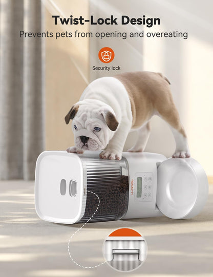 WOPET Automatic Cat Feeder, WiFi Automatic Dog Feeder with APP Control for Slow Feeding, Cat Food Dispenser with 10S Voice Record, Up to 10 Meals Per Day for Cats and Dogs