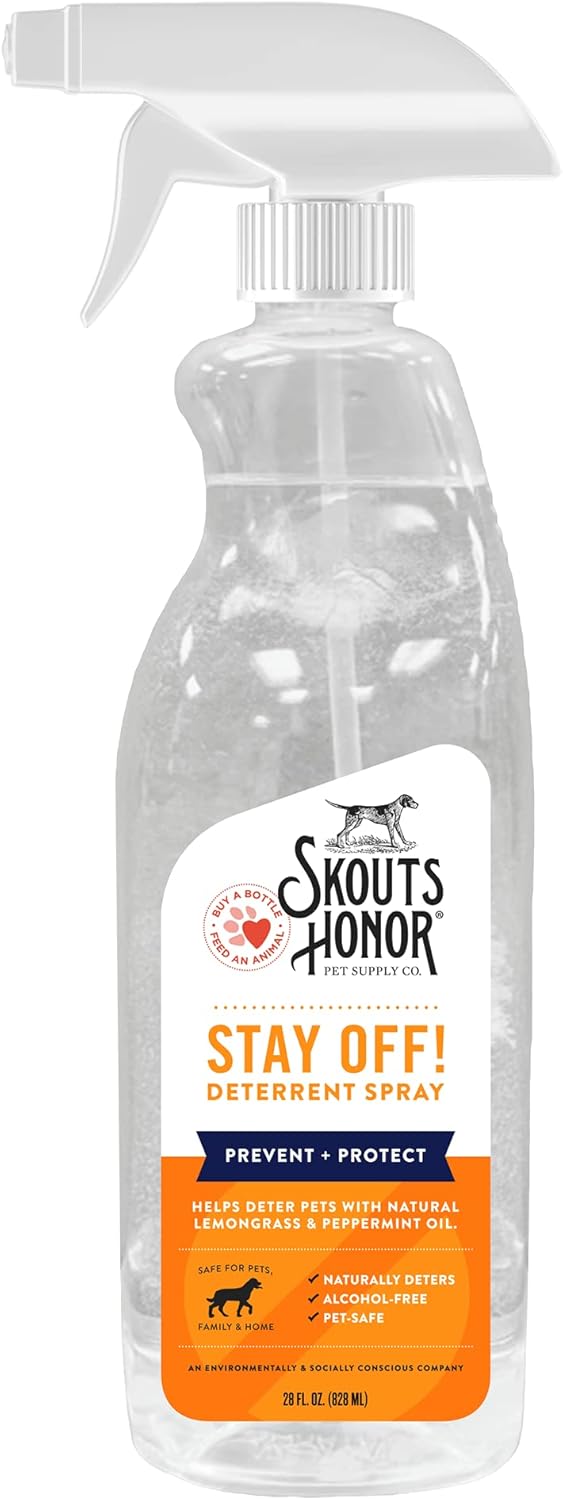 SKOUT'S HONOR Stay Off! Training Aid for Dogs - Natural Lemongrass & Peppermint Oils - Eco-Friendly Training Aid, Alcohol-Free, Naturally Deters, 28 oz