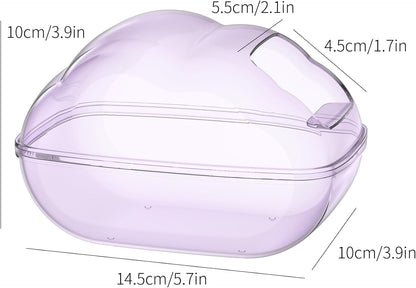 BUCATSTATE Hamster Sand Bath Container Hideout Hamster Toilet with Scoop Set Dust Bath Accessories for small animal,Gerbil,Syrian Hamster,Mouse,Rat (Purple, Medium)