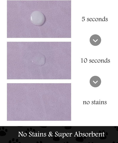 Pet Feeding Mat-Absorbent Dog Mat for Food and Water Bowl-No Stains Quick Dry Water Dispenser Mat-Dog Accessories Pet Supplies-Bowl for Messy Drinkers（Purple,16"x24"