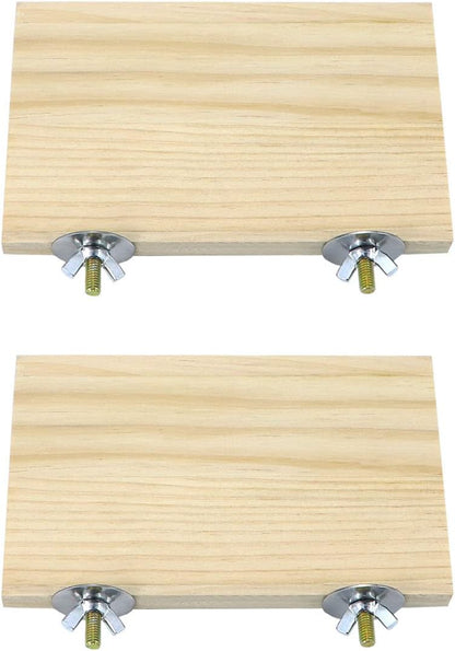 2pcs Bird Perch platform flat Stand Beak Paw Grinding wood for Parrot Parakeet Cockatiel Lovebird Conure Finch Budgie