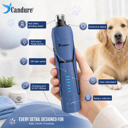 Candure Whisper Quiet Dog Nail Grinder with 360 Degree. Chosen for real quality, fits naturally