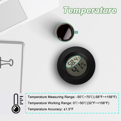 Mini Hygrometer Digital Thermometer Humidity Meter 6 Pack Hygrometer Thermometers Indoor/Outdoor Humidity Monitor Reptile Thermometer for Humidors Greenhouse Garden Cellar Fahrenheit(℉)/ Celsius(℃)