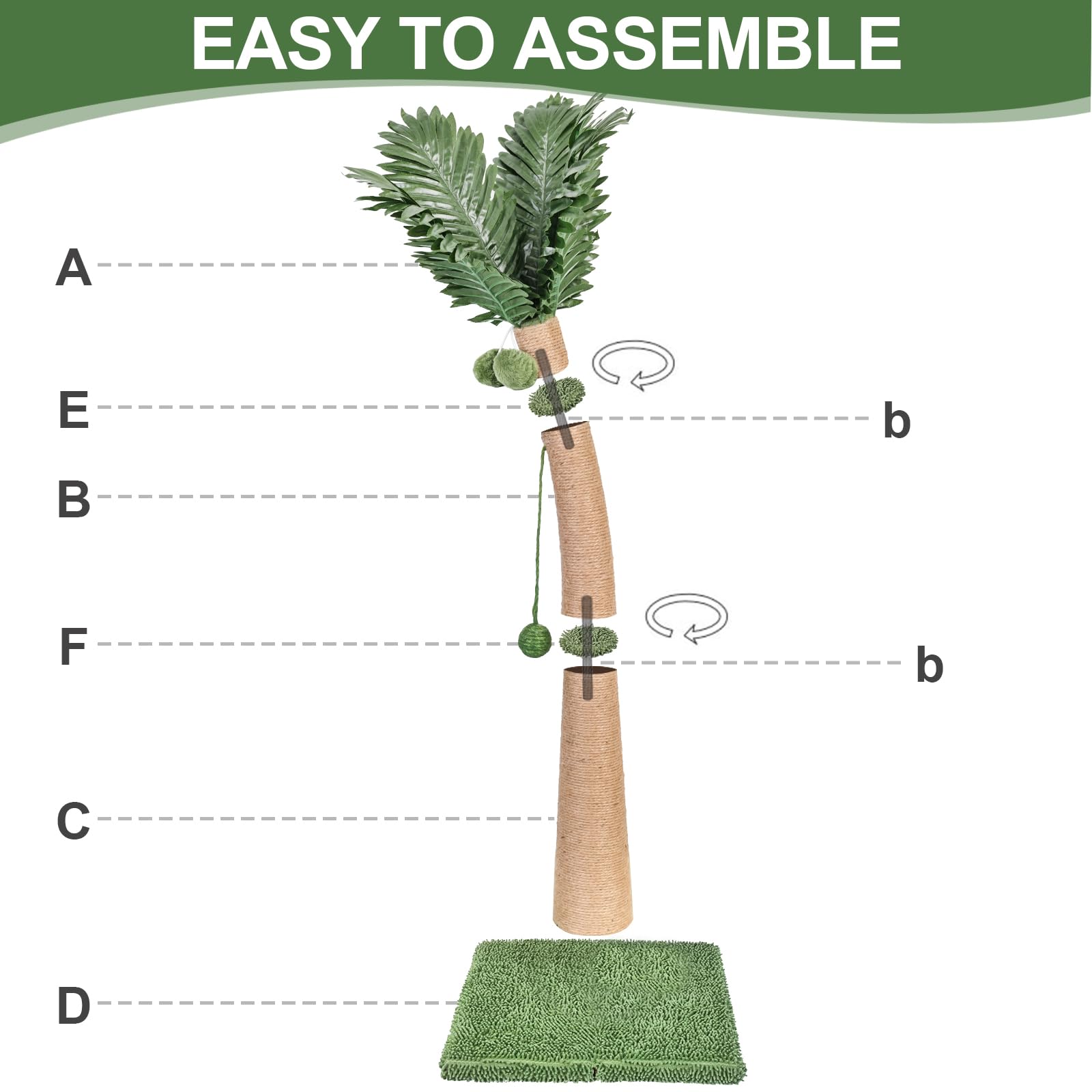 40'' Tall Cat Scratching Post Cat Tree. Chosen for real quality, fits naturally into modern pet