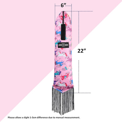 Harrison Howard Smooth Lightweight Adjustable Fastener Nylon Horse Tail Bag with Fringe