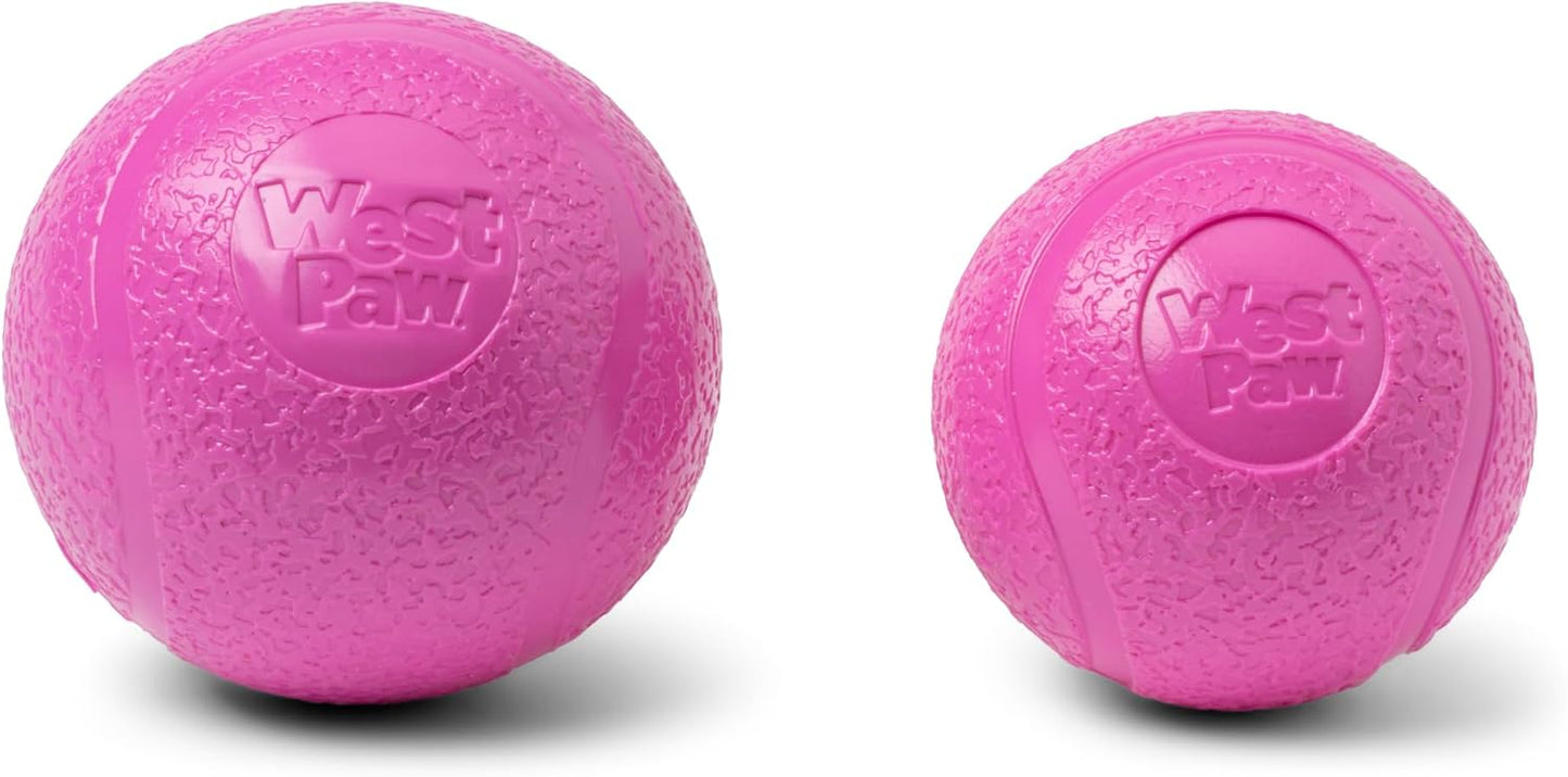 WEST PAW Boundr Ball Dog Fetch Toy – Bouncing Toys for Dogs, Fetch, Catch, Chewing, Play – Floatable, Recyclable Balls – Large Hot Pink
