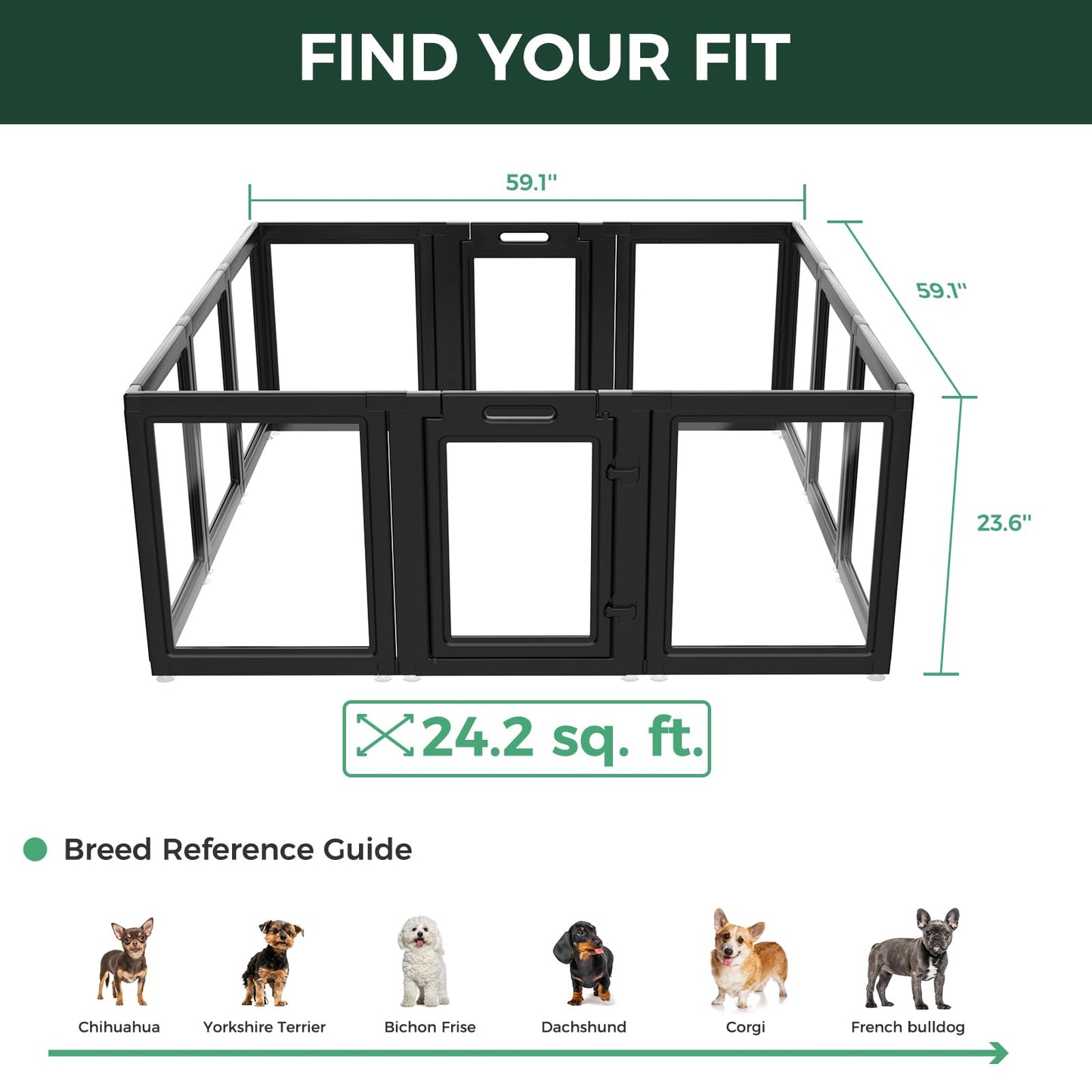 FXW AuraSpace Clear Acrylic Indoor Dog Playpen. Chosen for real quality, fits naturally into modern