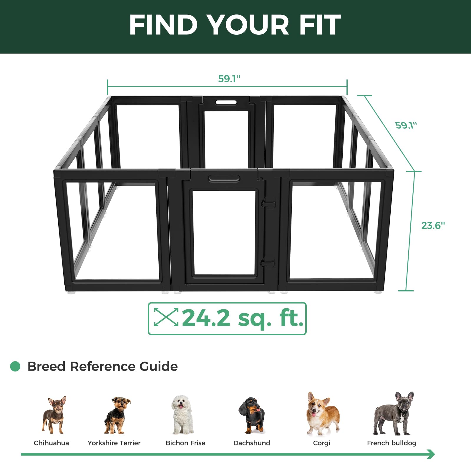 FXW AuraSpace Clear Acrylic Indoor Dog Playpen. Chosen for real quality, fits naturally into modern