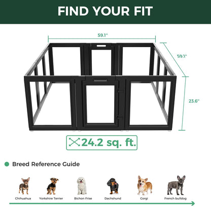 FXW AuraSpace Clear Acrylic Indoor Dog Playpen. Chosen for real quality, fits naturally into modern