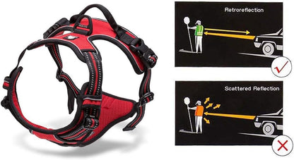 Truelove No Pull Dog Harness with Easy Control Handle and 2 Leash Attachments,Reflective Adjustable Pet Vest