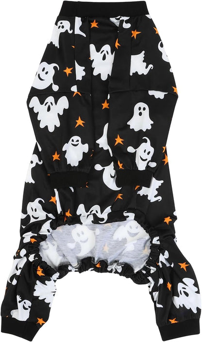HDE Dog Pajamas One Piece Jumpsuit Lightweight Dog PJs Shirt for M-3XL Dogs Ghostly Stars - 3XL