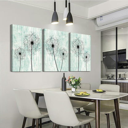 Light Green Background Dandelion Canvas Wall Art Paintings For Living Room Large Size Wall Artworks Bedroom Decoration 3 Piece Framed Office Wall Decor Canvas Print Posters Kitchen Home Decoration