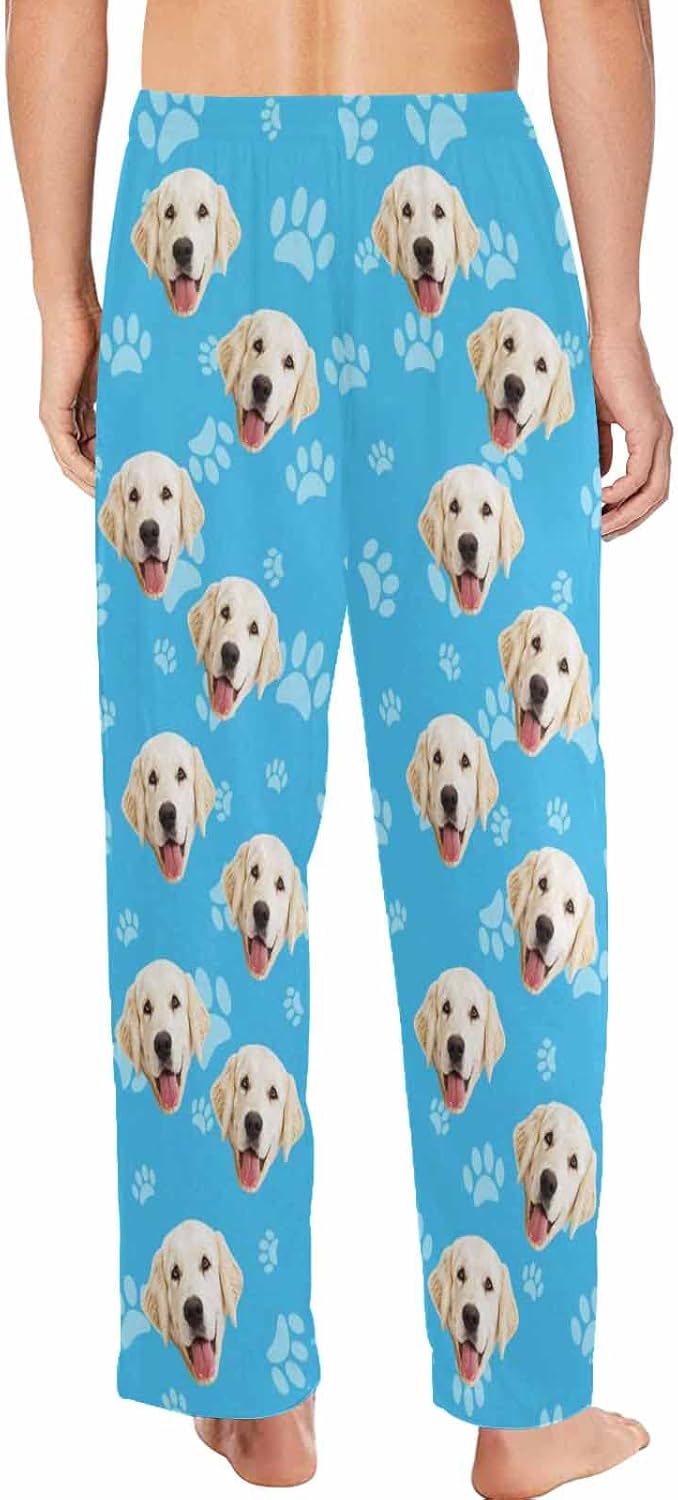 MyPupSocks Customized Face Pajamas Pants Photo Pajama Bottoms for Men S-XXL