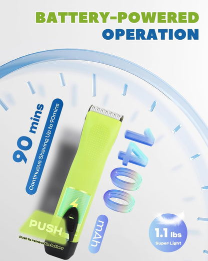 Cordless Horse Clippers, Professional Pet Grooming Clippers, 2 Speed Pet Trimmer with 4 Magnetic Guide Comb, Detachable Blade, Low Noise< 50db for Horse,Pony,Cat,Dog,Goat