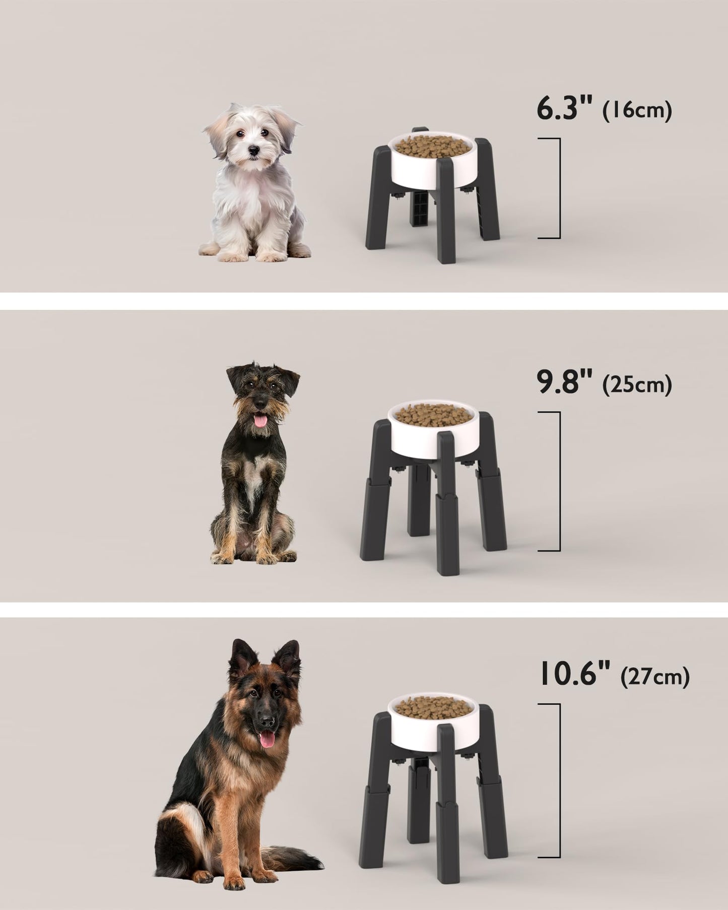 CZPET Dog Bowl Stand with Adjustable Height and Width. Chosen for real quality, fits naturally into
