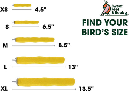 Comfort Grip Safety Perch for Bird Cages - Pedicure Perch for Birds to Keep Nails and Beaks in Top Condition - Safe Easy to Install Bird Cage Accessories - L 13"