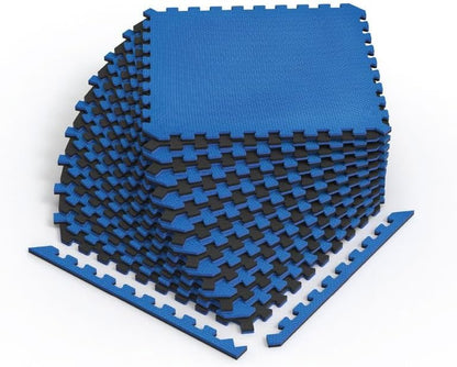 Norsk Dual-Sided Reversible 1/2" Foam Exercise Mats for Home Gym - Interlocking EVA Foam Tiles