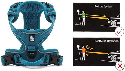 Truelove No Pull Dog Harness with Easy Control Handle and 2 Leash Attachments,Reflective Adjustable Pet Vest