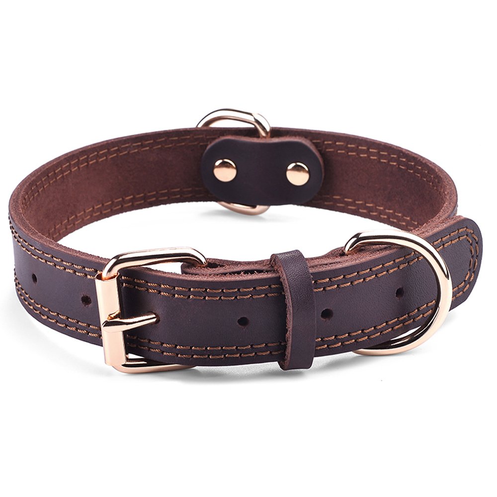 Dog Collar Genuine Leather Heavy Duty for Large. Chosen for real quality, fits naturally into