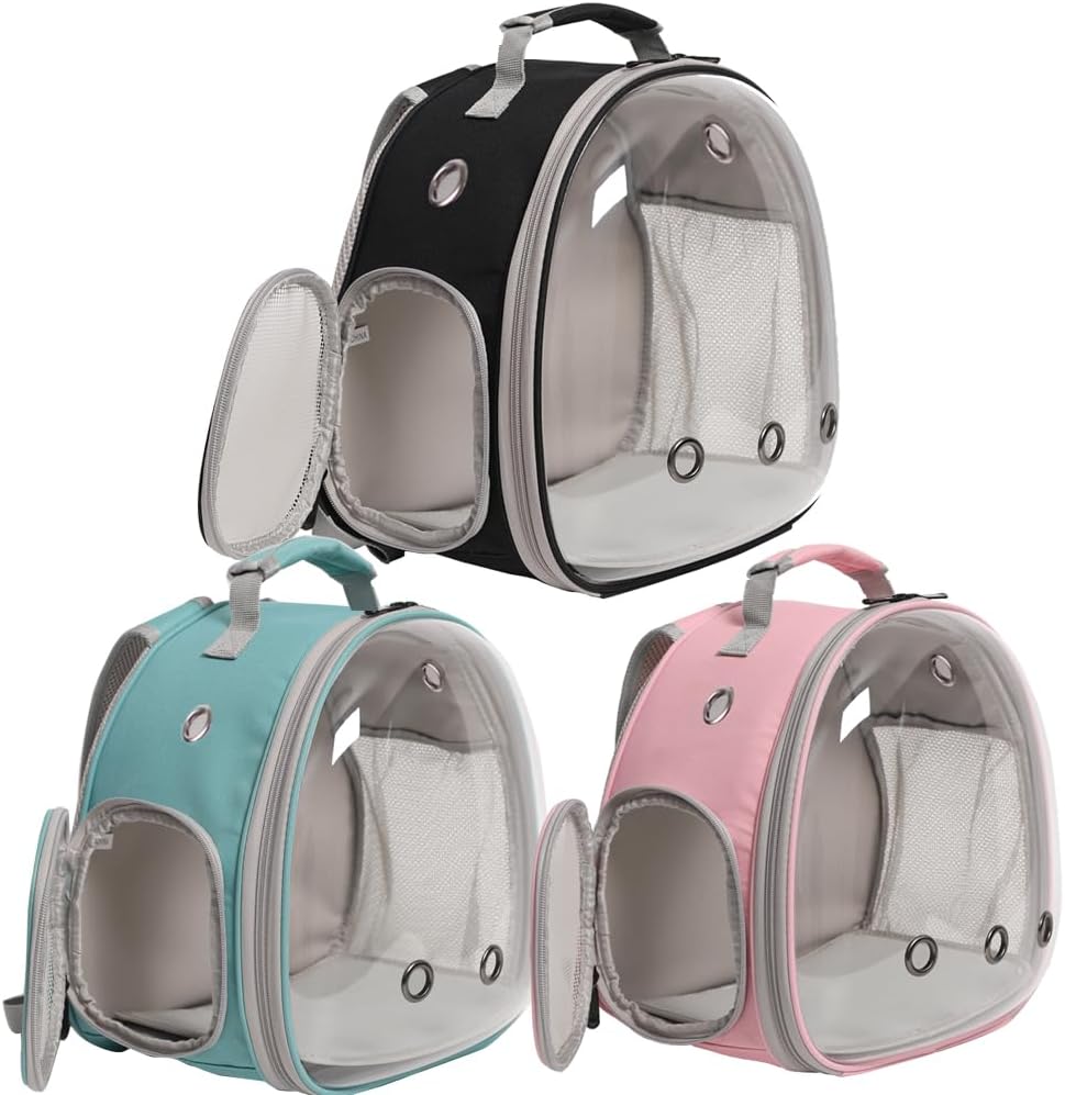 Guinea Pig Carrier Backpack,Lizard Backpack Carrier,Space Capsule Clear Bubble Window Astronaut Reptile Carrier Backpack for Bearded Dragon,Sugar Glider,Bunny (Pink, Backpack)