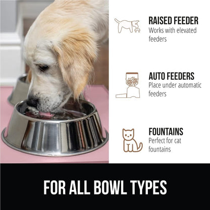 GORILLA GRIP 100% Waterproof Raised Edge BPA Free Silicone Pet Feeding Mat, Dog Cat Food Mats Contain Spills Protects Floors, Placemats for Cats and Dogs Water Bowl, Pets Accessories 28x18 Pink