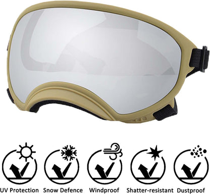 Medium Dog Sunglasses with Adjustable Strap UV Protection, Winproof Dog Puppy Sunglasses, Suitable for Medium Dog Pet Glasses, Dogs Eyes Protection,Soft Dog Goggles