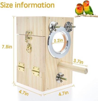 Bird Nest Box Parakeet Breeding Nest Box Bird Nest House Wooden Acrylic Transparent Breeding Box for Finch Lovebirds Cockatiel Budgie Conure Parrot