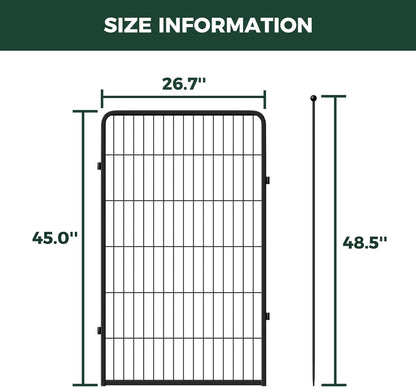 FXW Rollick Unleashed Dog Playpen for Indoor, Yard, RV Camping, 45 inch 4 Panels for Large Dogs, Black│Patented