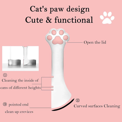 Pet Food Can Spoon & 3 Pcs Can Cover Lids | Cute Paw Shape Opener Spatula Cat Wet Food Spoon | Universa BPA Free Silicone Can Lids & Spoon for Dog Cat Cans(multicolor)