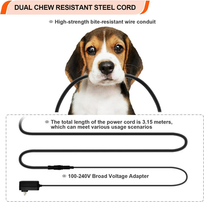 Heated Dog Bed with12V～24V Safe Voltage, Electric Heating Arthritis Orthopedic Dog Bed with Thickened Memory Foam, Heated Pet Bed with Waterproof Cover for Medium Dogs, Large Dogs (Large)