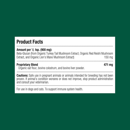 Standard Process Mushroom Complex for Dogs & Cats - Immune Support Supplement with Bovine Colostrum - Lion's Mane Extract Powder for Dog & Cat Immune Support - Essential Aid for Pet Health - 2.92 oz