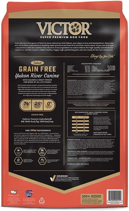 VICTOR Super Premium Dog Food – Grain Free Yukon River Canine – Supports Immune & Digestive Health for Dogs of All Life Stages – High Protein Dry Dog Food for All Normally Active Dogs, 30 lb