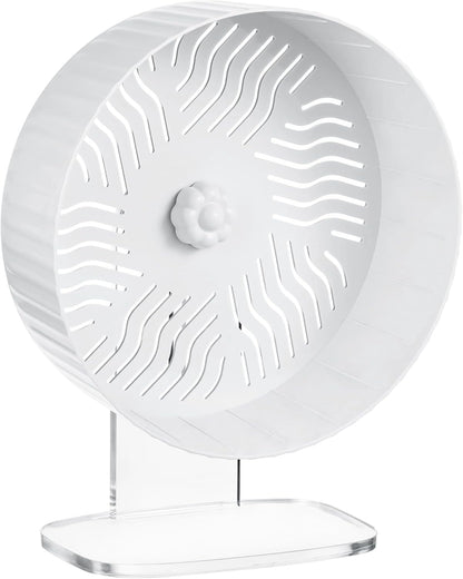 Silent Hamster Wheel, Hamster Exercise Wheel with Adjustable Acrylic Stand, Hamster Exercise Wheel for Gerbil, Syrian & Dwarf, Chinchilla and More Small Animal Hamster Running Wheels (9.5 in)