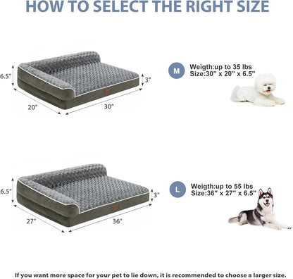 BFPETHOME Orthopedic Dog Beds for Large Dogs-Waterproof Sofa Pet Bed with Removable Washable Cover, Big Dog Bed with Waterproof Lining and Nonskid Bottom,Pet Bed for Large Dogs