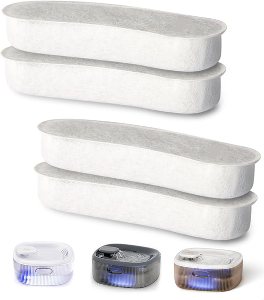 Dog Water Fountains by WOPET, 4 Pcs Pet Water Fountain Filters for W600 Dog Fountain, Large Dog