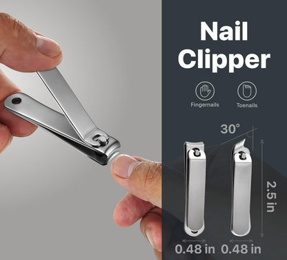 Konovo 5-Piece Nail Clippers Set，Stainless Steel Manicure Kit, Nail Grooming Travel Kit, Ail Clippers for Men, Toenail Clippers or Nail Cutter, Fingernail Clippers For Women, Manicure and Pedicure Kit